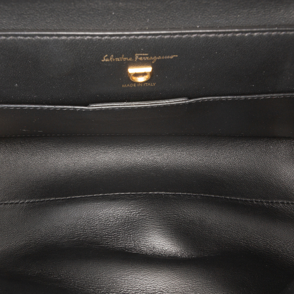 Pre-Loved Ferragamo Leather Gancini Trifolio Swing Top Handle Bag - Picture 4 of 11